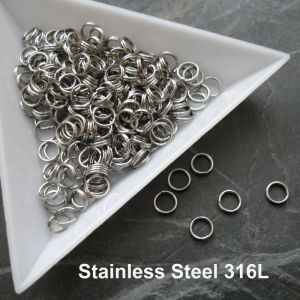 Dvojité kroužky 5x0,5mm chirurgická ocel 316L (Stainless Steel) - 10 ks