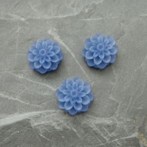 Kabošon chryzantéma 15mm - modrá - 2 ks