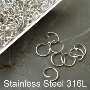 Kroužky spojovací 8mm - chirurgická ocel 316L (Stainless Steel) - 30 ks