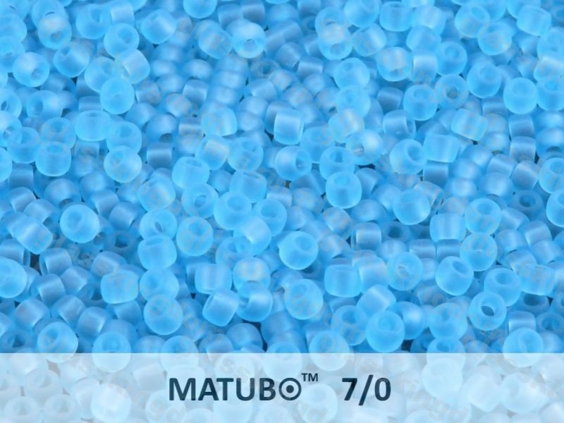 Mačkaný rokajl Matubo 7/0 - modrý aquamarín mat - 5g