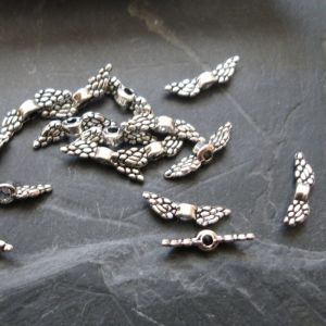 Andělská křídla mini 12x3mm - starostříbrná - 100 ks