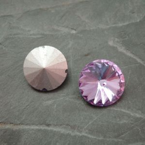Skleněný broušený kamínek rivoli 14mm - sv. fialový - 1 ks