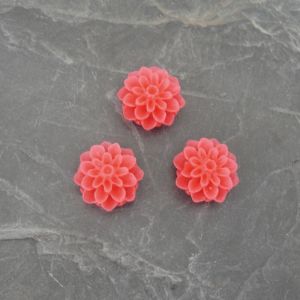 Kabošon chryzantéma 15mm - červená - 2 ks