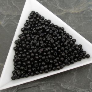 Plastové ( imitace perel ) korálky cca 3 mm - černé - 100 ks