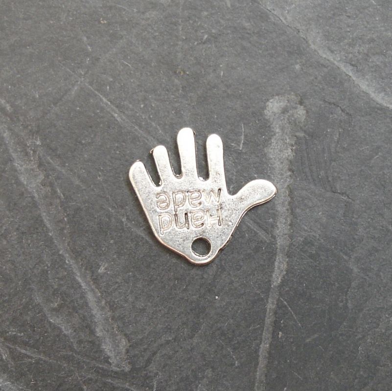 Přívěsek ruka - handmade cca 12x12mm - starostříbrná