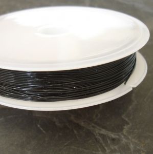 Pruženka silikonová cca 0,5 mm - černá - role