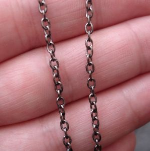 Řetízek cca 3x2mm - gunmetal - 1 m