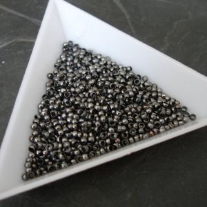 Zamačkávací rokajl 2mm kulatý - černý gunmetal - 100 ks