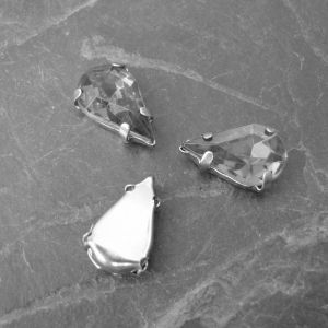 Našívací akrylové kamínky 13x8mm v kotlíku - tmavě růžové