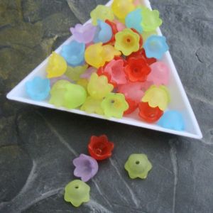 Akrylové zvonečky 10x9x6,5mm - mix - 100 ks | 10 ks, 100 ks