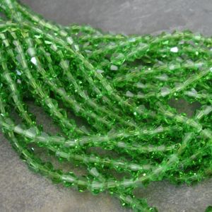 Broušené korálky "sluníčka" 4mm - zelené | 30 ks, 300 ks