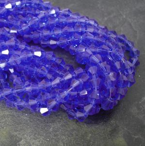 Broušené korálky "sluníčka" 6mm - modré | 10 ks, 100 ks