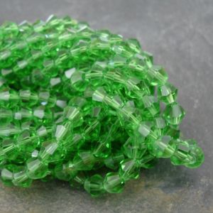 Broušené korálky "sluníčka" 6mm - zelené | 10 ks, 100 ks