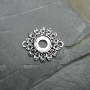 Konektor, mezikus květ 27x22mm - starostříbrný 