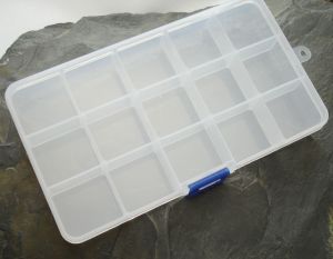 Plastový organizér cca 10x17,5 cm - 15 přihrádek 