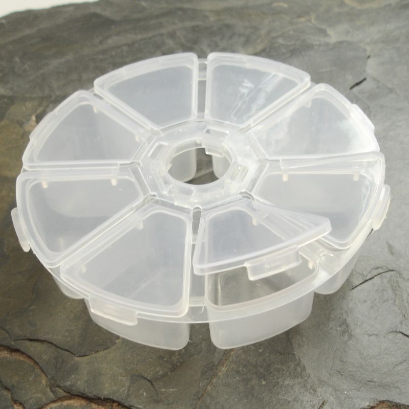 Plastový organizér cca 10,5x10,5x2,8cm - 8 přihrádek