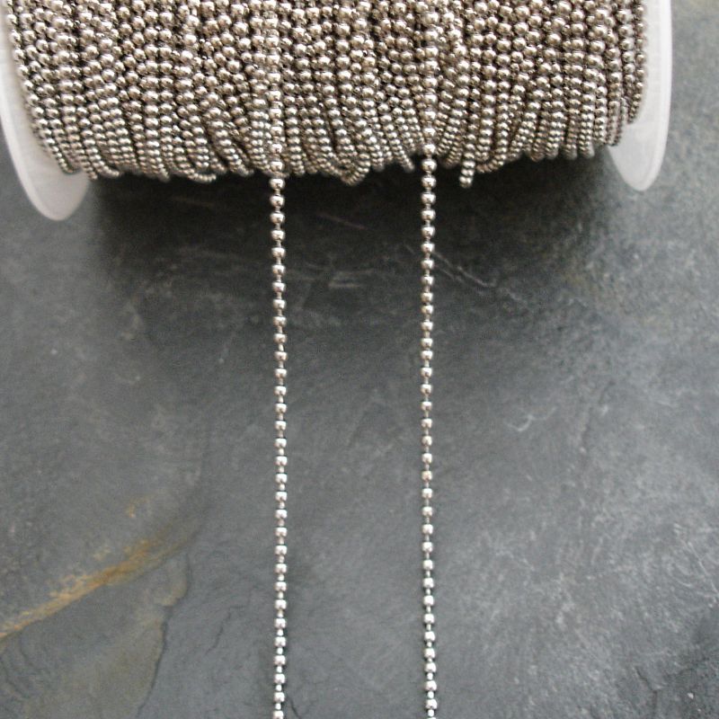 Řetízek kuličkový 1,5mm - platinový - 1 m