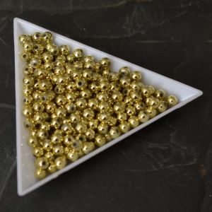 Plastové korálky 4 mm - zlaté - 100 ks