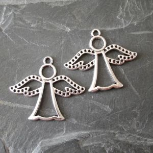Přívěsek andílek 25,5x30 mm - starostříbrný  