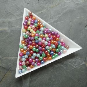 Plastové ( imitace perel ) korálky cca 4 mm - mix barev I. | 100 ks, 1000 ks