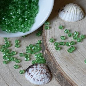 Broušené korálky 4 mm - zelené | 10 ks, 100 ks