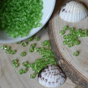 Broušené korálky 4 mm - zelené