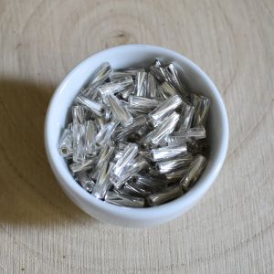 Rokajl tyčinky cca 1 cm, kroucené, silnější - stříbrné - 50 g