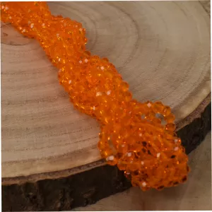 broušený korálek rondelka 4x3 mm - oranžový