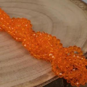broušený korálek rondelka 4x3 mm - oranžový | 20 ks, 200 ks