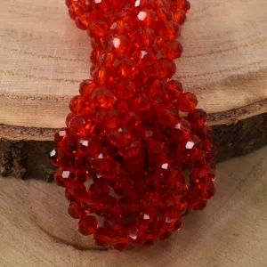 broušený korálek rondelka 4x3mm - červená II. | 20 ks, 200 ks